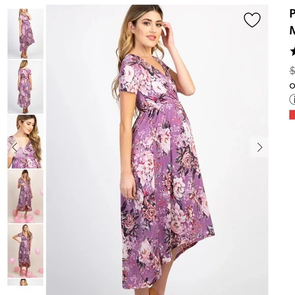 Pink Blush Maternity Wrap Dress - Picture 3 of 5